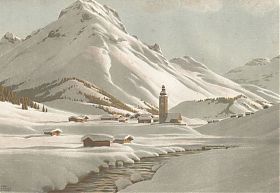 Carl Kessler (*1876): Lech am Arlberg / Farblihographie - Antiquariat Steutzger