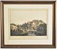 Johann Friedrich Bruder (1782 – Dresden – 1838) : Schloß Lohmen / Aquatinta-Radierung - Antiquariat Steutzger