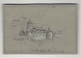 Carl Raupp : Schloss Maretsch/Bozen - Zeichnung - Antiquariat Steutzger, Wasserburg am Inn