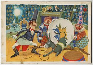 Attr. Cesare Colombi : Illustration (Gouache) zu Pinocchio - Antiquariat Steutzger
