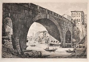 Luigi Rossini: Roma. Ponte Cestio - Radierung, 1822  / Antiquariat Joseph Steutzger / Buch am Buchrain