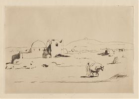 Emil Orlik : Arabische Landschaft - Radierung, 1915 / Antiquariat Steutzger / Buch am Buchrain & Wasserburg am Inn
