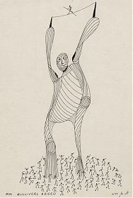 Mark Noe (1919-1977) : Aus Gullivers Reisen. -  Zeichnung, 1971 - Kunsthandel Steutzger / Buch am Buchrain & Wasserburg am Inn