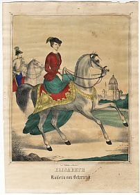 Elisabeth, Kaiserin von Österreich : Altkolorierte Lithographie bei Hohelder, München, um 1860-1870 - Antiquariat Joseph Steutzger / Buch am Buchrain & Wasserburg am Inn