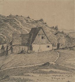 Franz Singele : Bauernhof in Altglashütte. - Bleistift, 1938. - Joseph Steutzger / Wasserburg am Inn & Buch am Buchrain