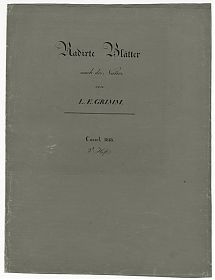 Ludwig Emil Grimm (1790 Hanau-1863 Kassel) : Leerer Umschlag zu "Radirte Blätter (...), Cassel, 1818, 3. Heft" - Joseph Steutzger / Antiquariat & Kunsthandel / Wasserburg am Inn & Buch am Buchrain