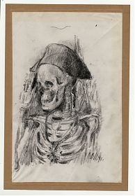 Carl Otto Müller (1901-1970) : Der Soldat und der Tod. - Kohlezeichnung / Antiquariat Joseph Steutzger / Wasserburg am Inn & Buch am Buchrain